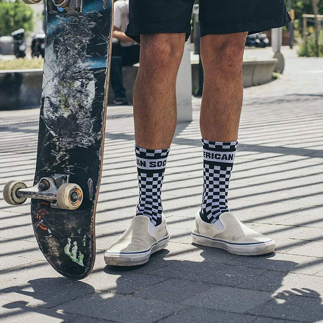 American Socks Checkerboard - Black - Mid High - Image 3