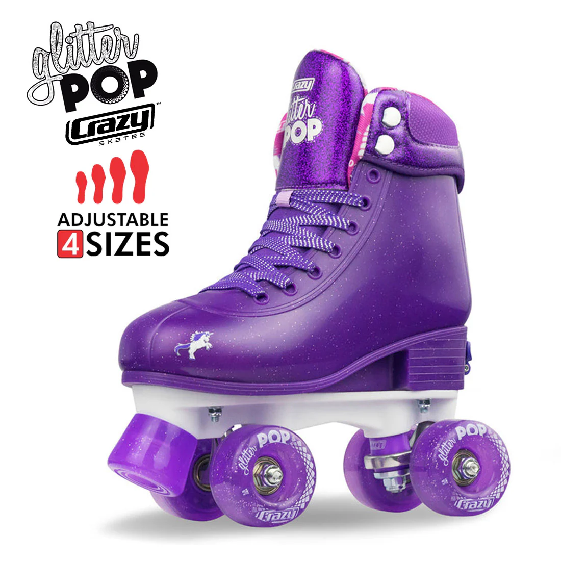 Crazy Glitter Pop Purple - Kids Adjustable