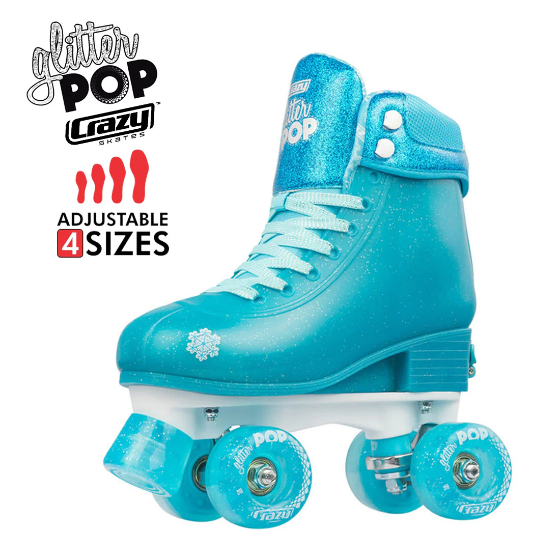 Crazy Glitter Pop Teal - Kids Adjustable