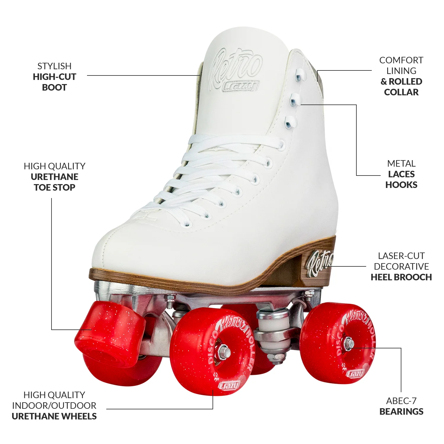 Crazy Retro Roller White - Adult - Image 3