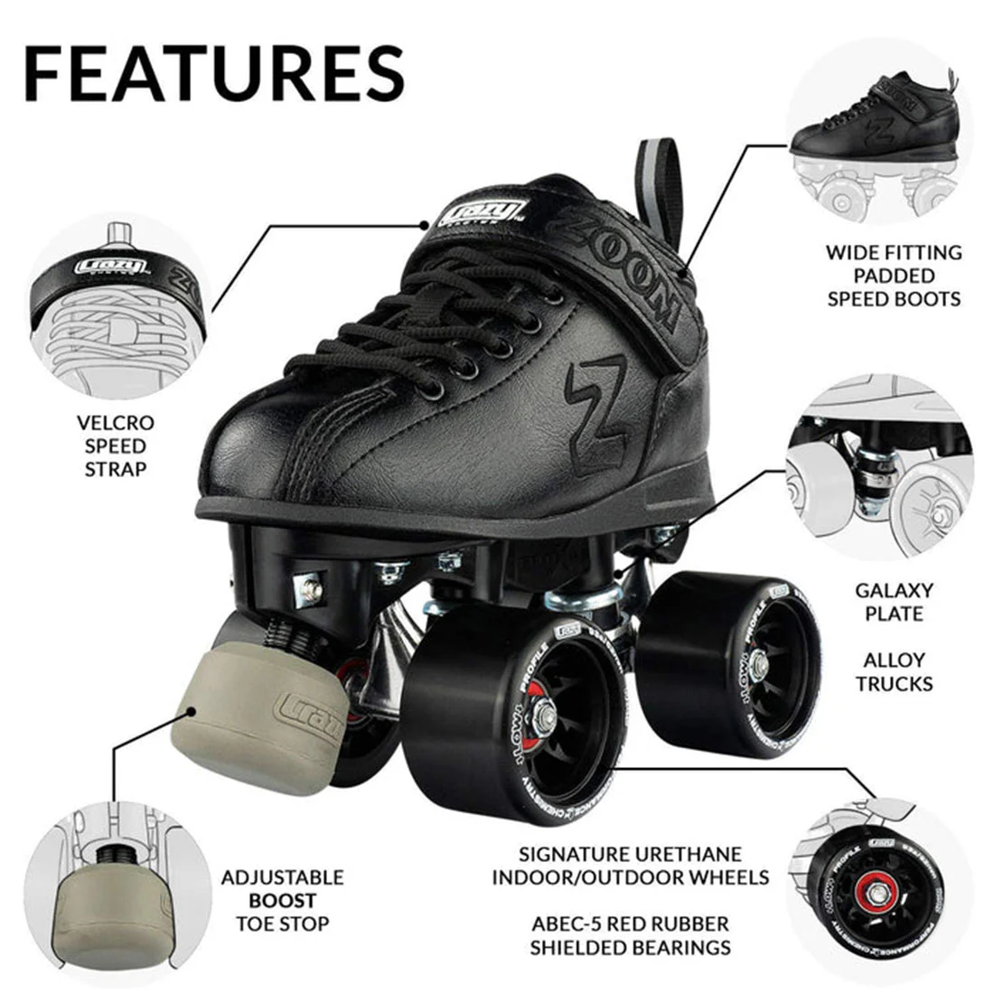 Crazy Zoom Skate - Black - Image 3