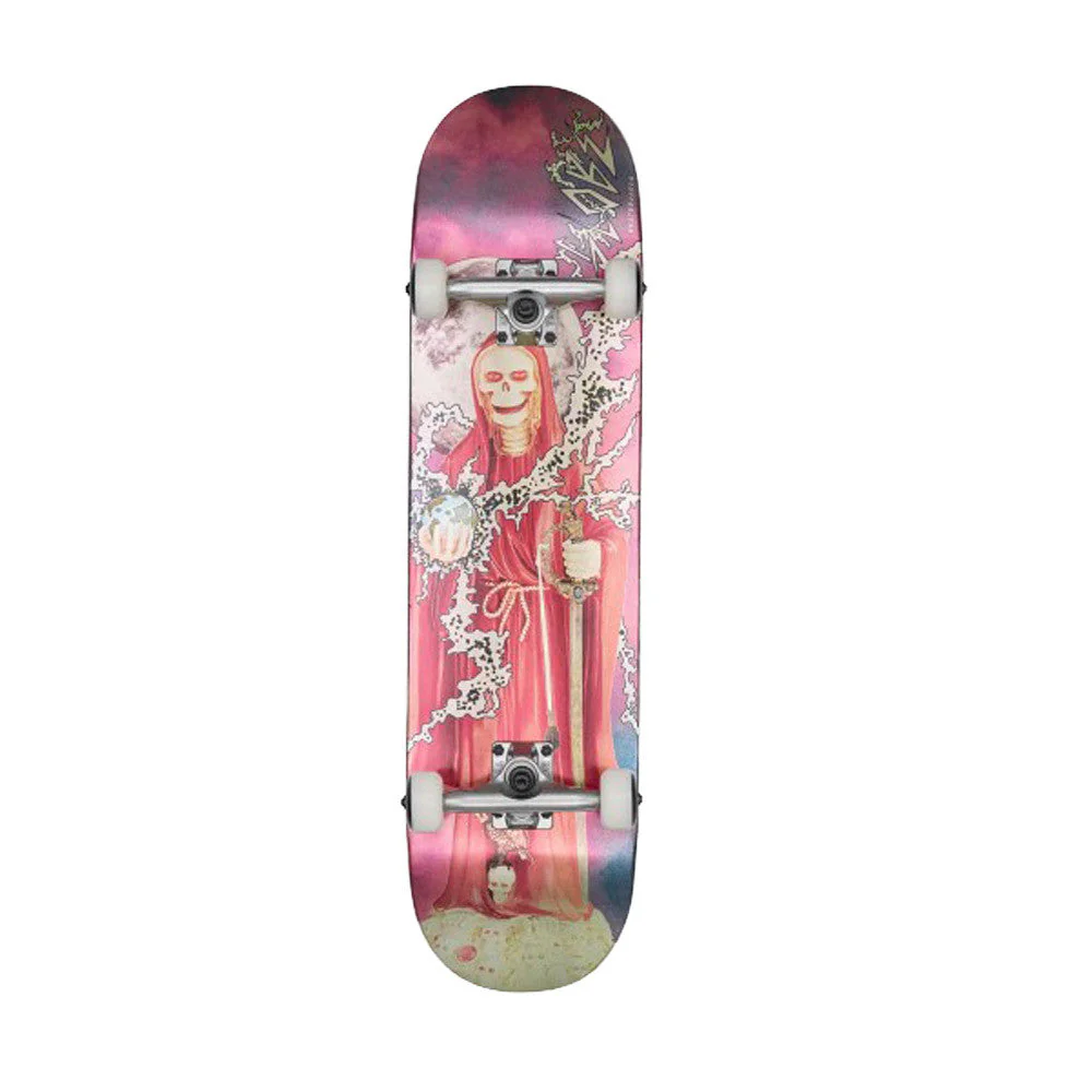 Globe G1 Downtown Doom 8.0 Silver Red Skateboard Complete