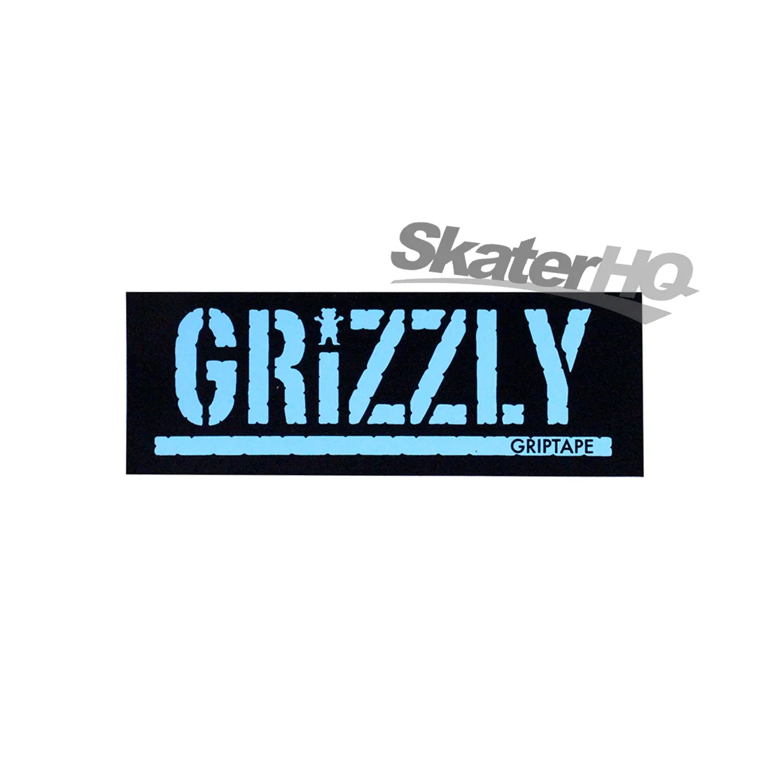 Grizzly Stamp Logo Sticker - Black/Teal