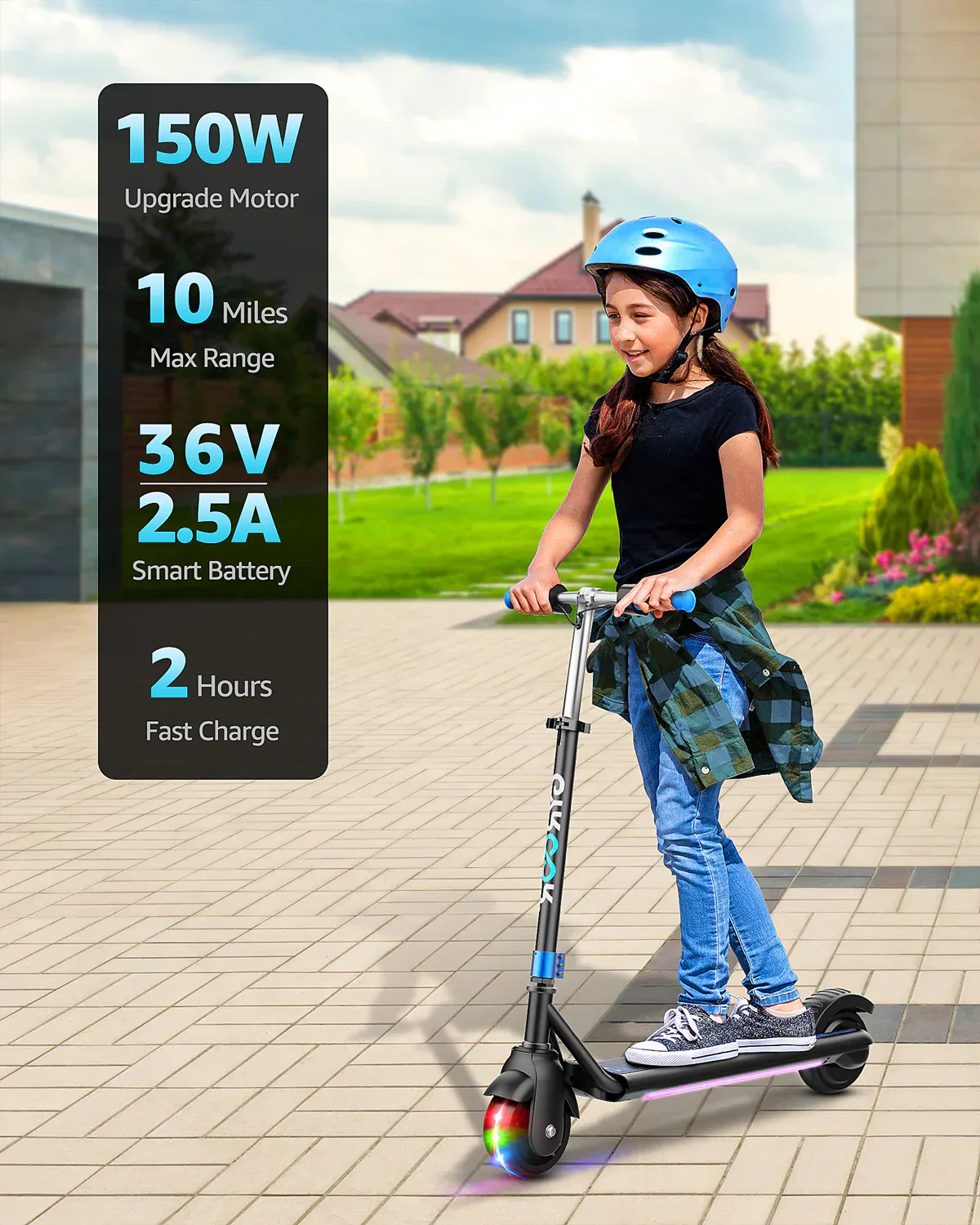 GYROOR H30 Max Kids Electric Scooter - Black - Image 3