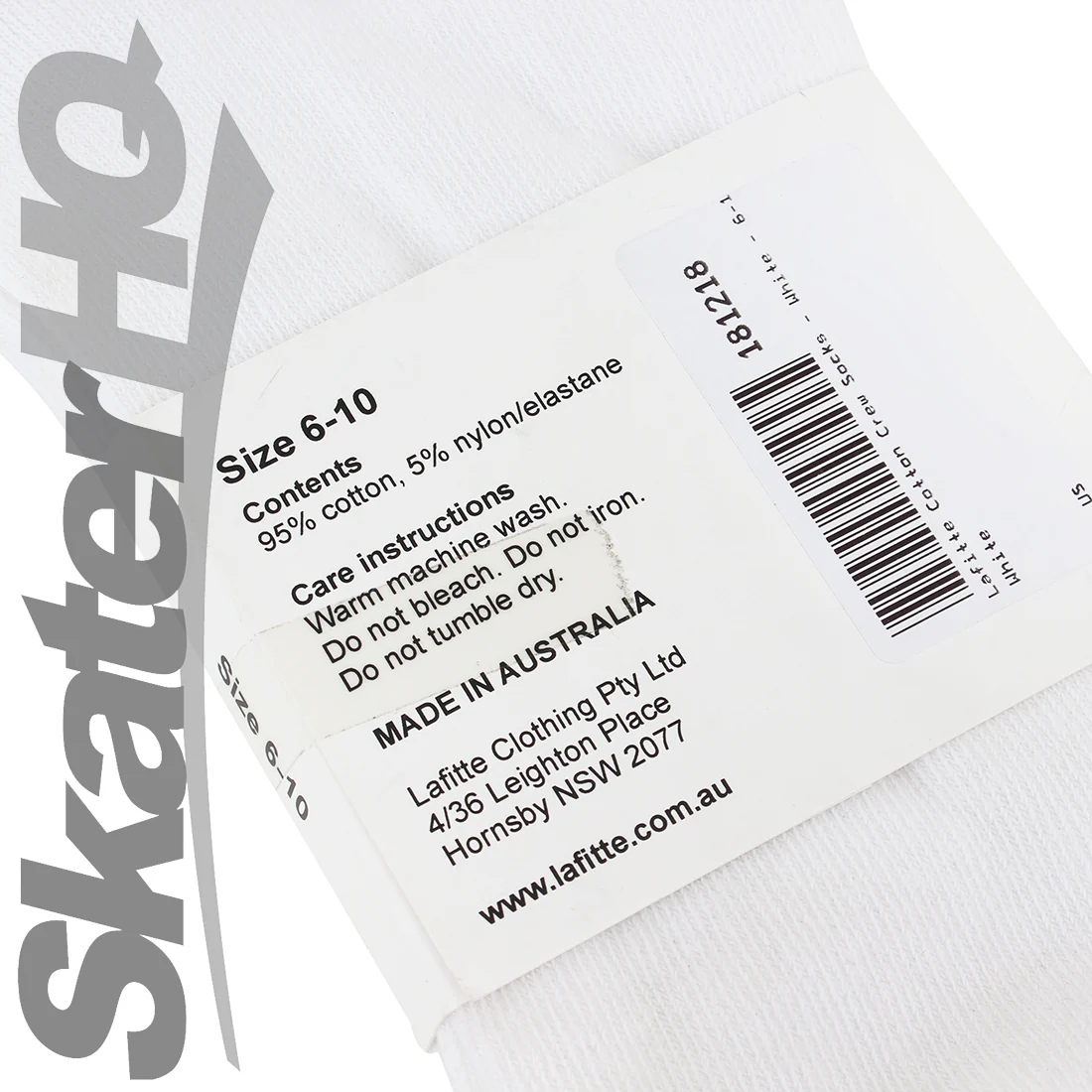 Lafitte Cotton Crew Socks - White - 6-10US - Image 2