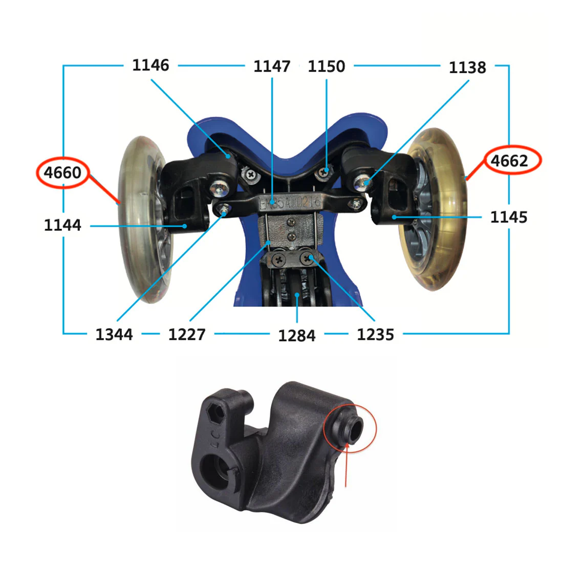 Micro Mini Front Wheel Axle LH 46.5mm - 4587/4662 - Image 2
