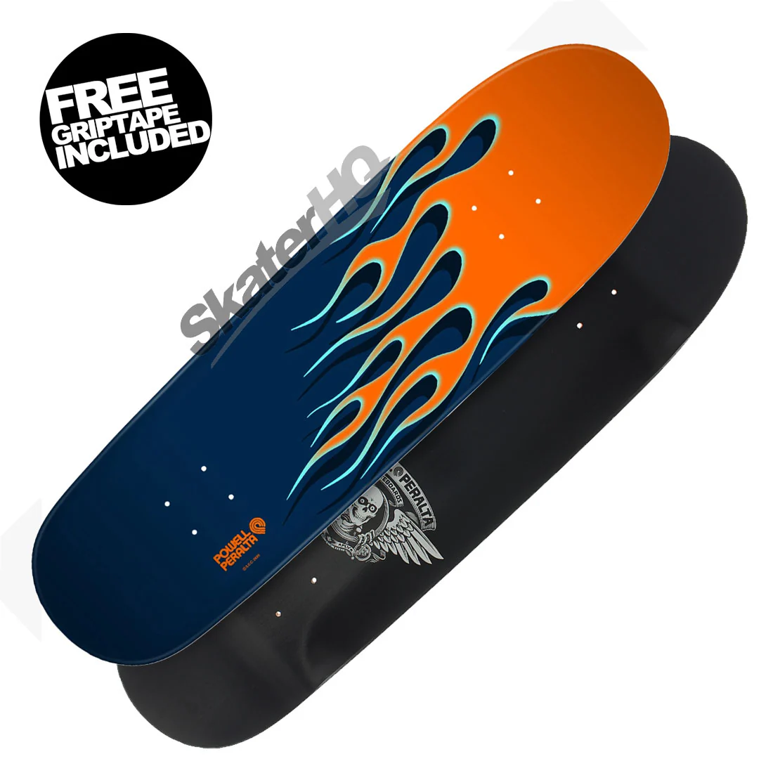 Powell Peralta Hot Rod Flames 9.375 Deck - Orange/Blue