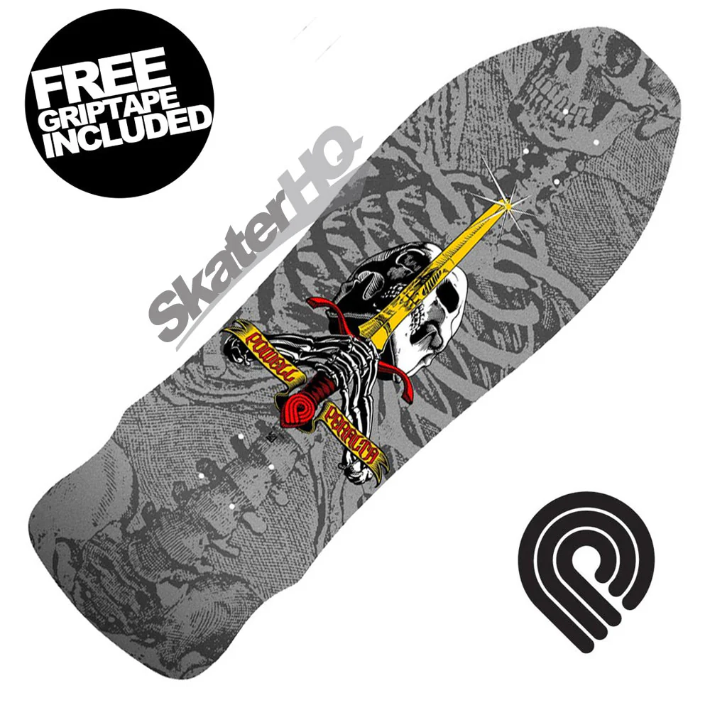 Powell Peralta Skull & Sword Geegah 9.75 Deck - Silver