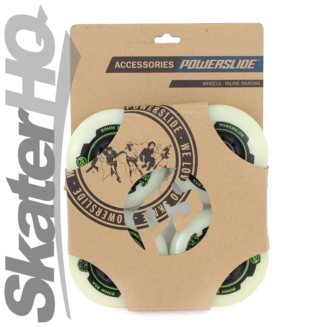 Powerslide Spinner 80mm/85a 4pk - White - Image 2