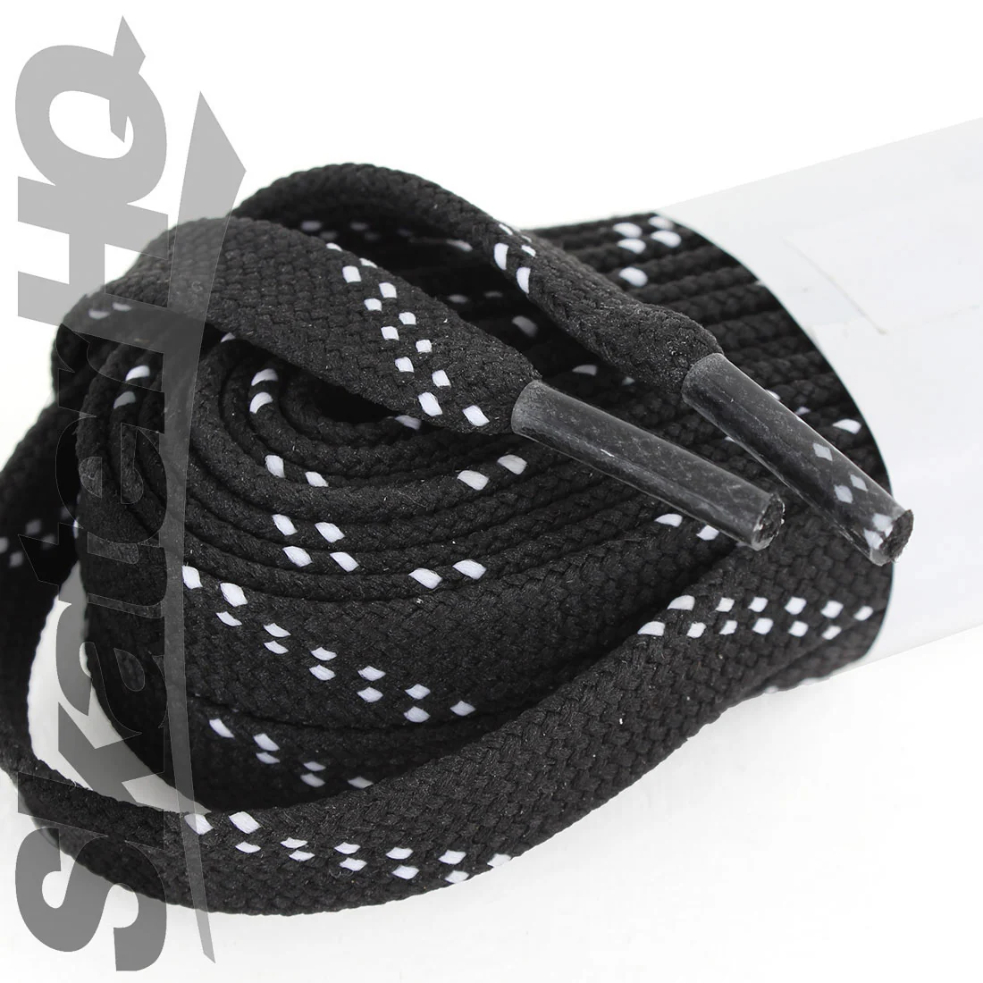 Riedell Solaris 108 Waxed Laces - Black/White - Image 2
