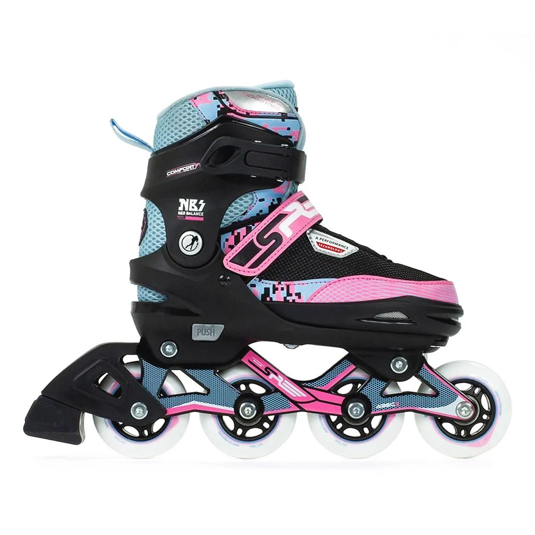 SFR Pixel Adjustable Skate - Blue/Pink
