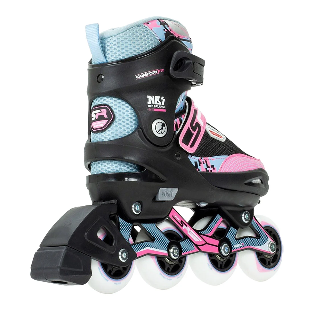 SFR Pixel Adjustable Skate - Blue/Pink - Image 3