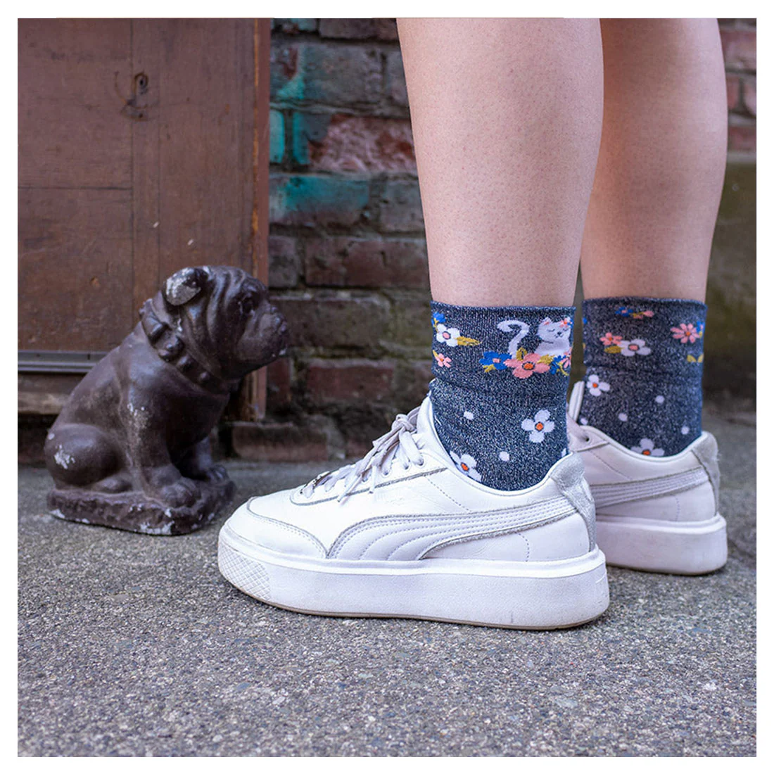 Sock It To Me - Turn Cuff Crew - Sitting Kitty - Image 4
