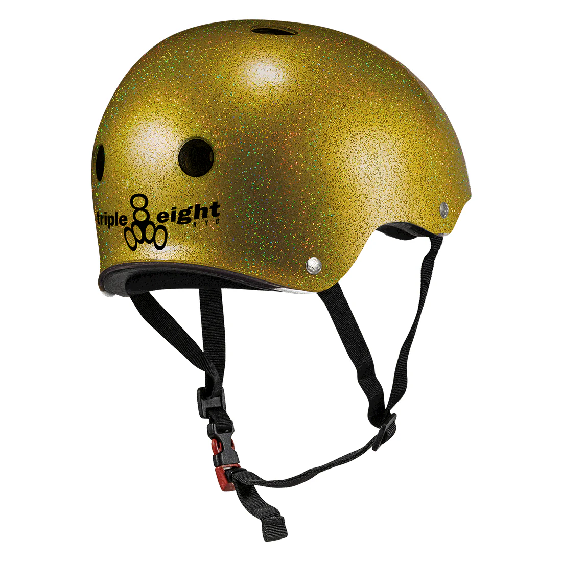 Triple 8 THE Cert SS Helmet - Gold Glitter - Image 2