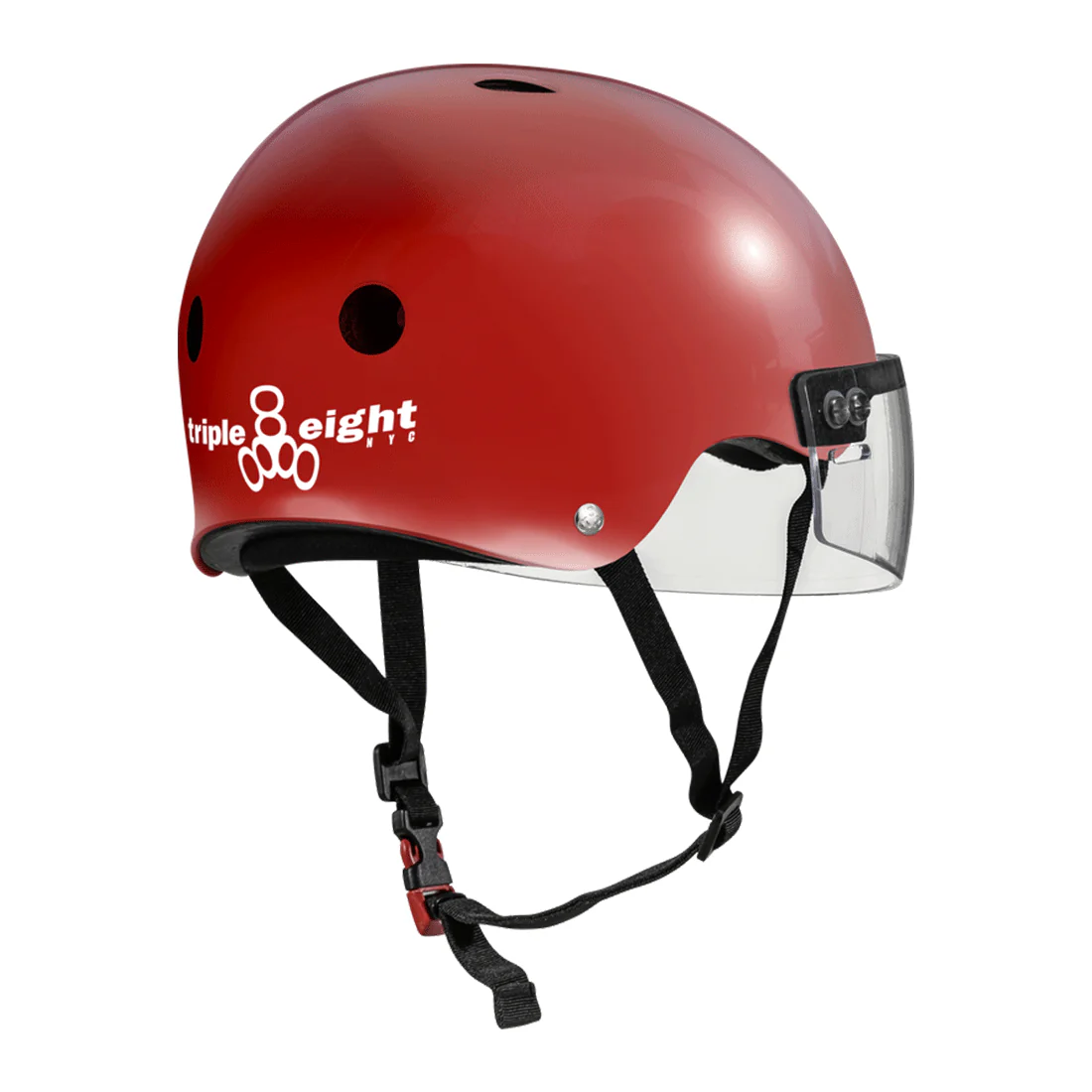 Triple 8 THE Cert SS Visor Helmet - Scarlet Red Gloss - Image 2