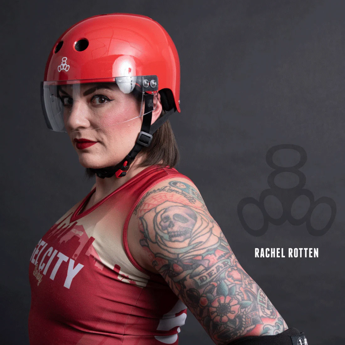 Triple 8 THE Cert SS Visor Helmet - Scarlet Red Gloss - Image 4