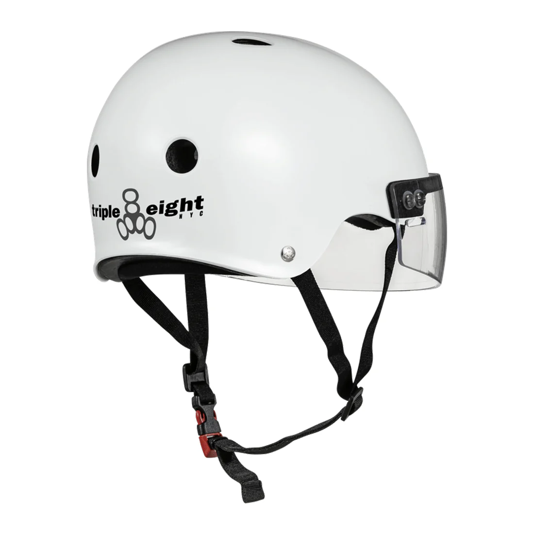 Triple 8 THE Cert SS Visor Helmet - White Gloss - Image 2