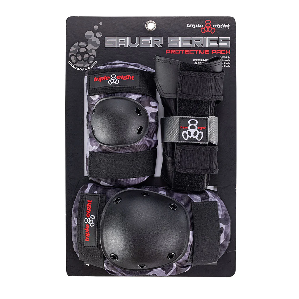 Triple 8 Saver Series Tri-Pack - Charcoal Camo - Junior